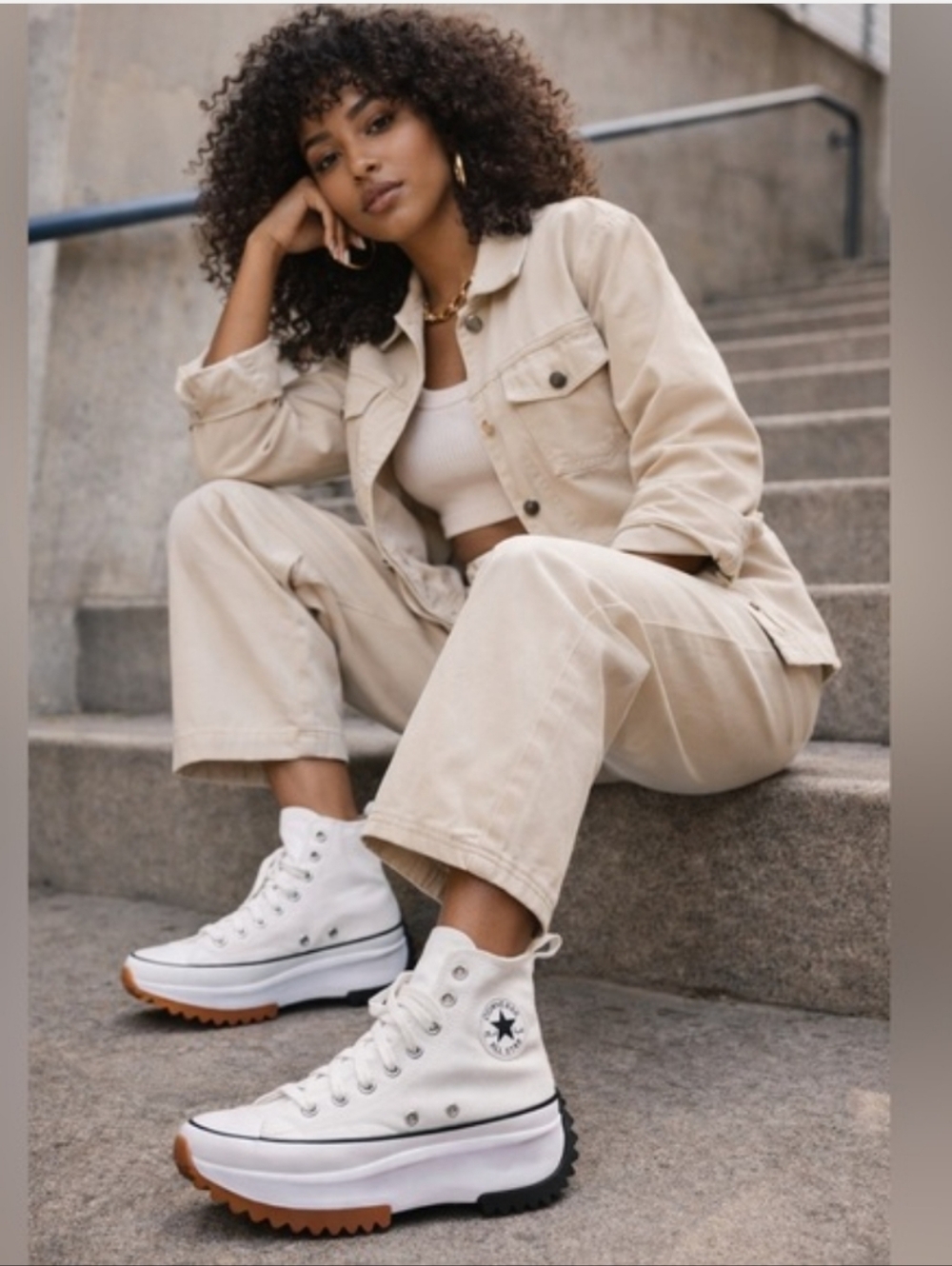 Converse Women's Run Star Hi Top Lace Up Platform Sneakers